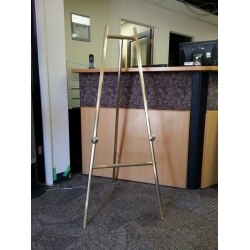 Aluminum Tripod Art Poster Stand Easel, Brass Finish